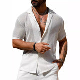Sheer Knit Button-Up Shirt
