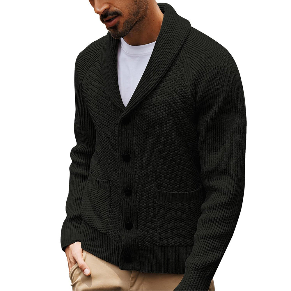 Shawl Collar Button Up Cardigan