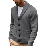 Shawl Collar Button Up Cardigan