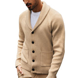 Shawl Collar Button Up Cardigan
