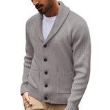 Shawl Collar Button Up Cardigan