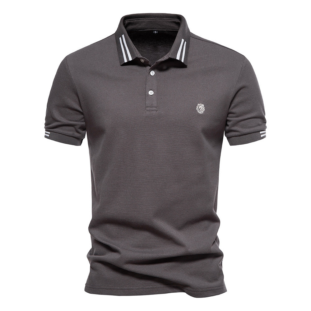 Tipped w/ Embroidered Logo Short-Sleeve Polo