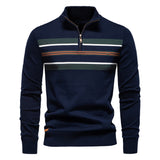 Striped Zip-Up Pullover