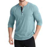 Waffle-Knit Long-Sleeve Henley