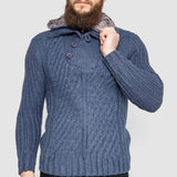 Half-Button Cable-Knit Sweater