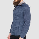 Half-Button Cable-Knit Sweater