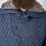 Half-Button Cable-Knit Sweater