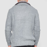 Half-Button Cable-Knit Sweater