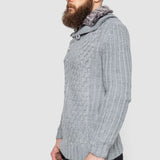 Half-Button Cable-Knit Sweater