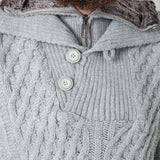 Half-Button Cable-Knit Sweater
