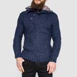 Half-Button Cable-Knit Sweater