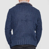 Half-Button Cable-Knit Sweater