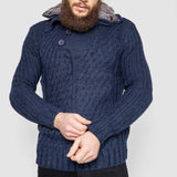 Half-Button Cable-Knit Sweater