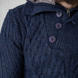 Half-Button Cable-Knit Sweater