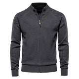 Diamond-Knit Zip-Up Cardigan