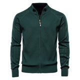 Diamond-Knit Zip-Up Cardigan
