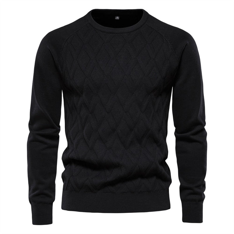 Crewneck Diamond-Knit Sweater