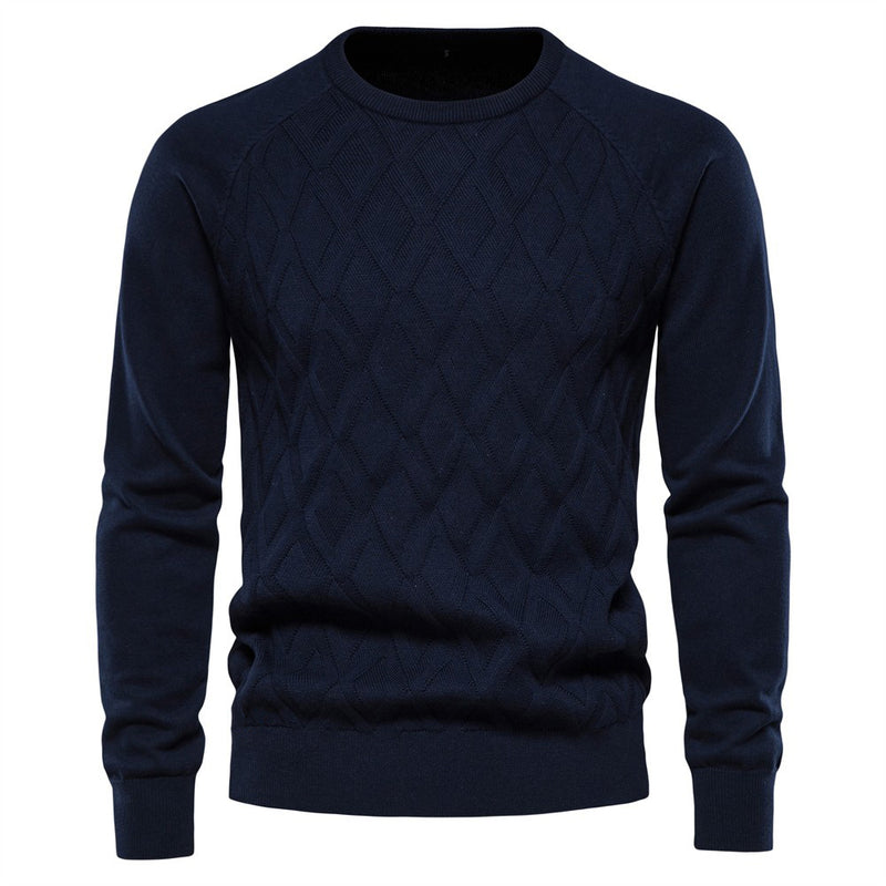 Crewneck Diamond-Knit Sweater