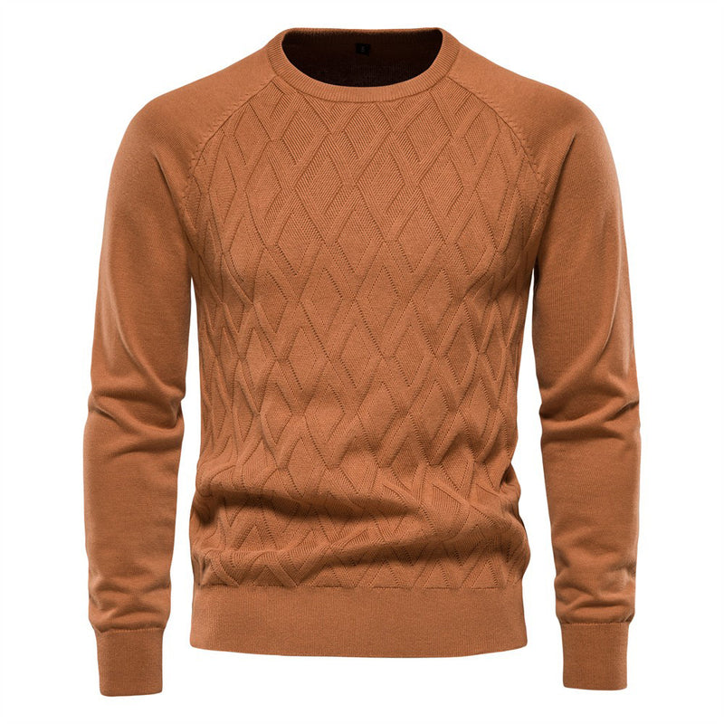Crewneck Diamond-Knit Sweater