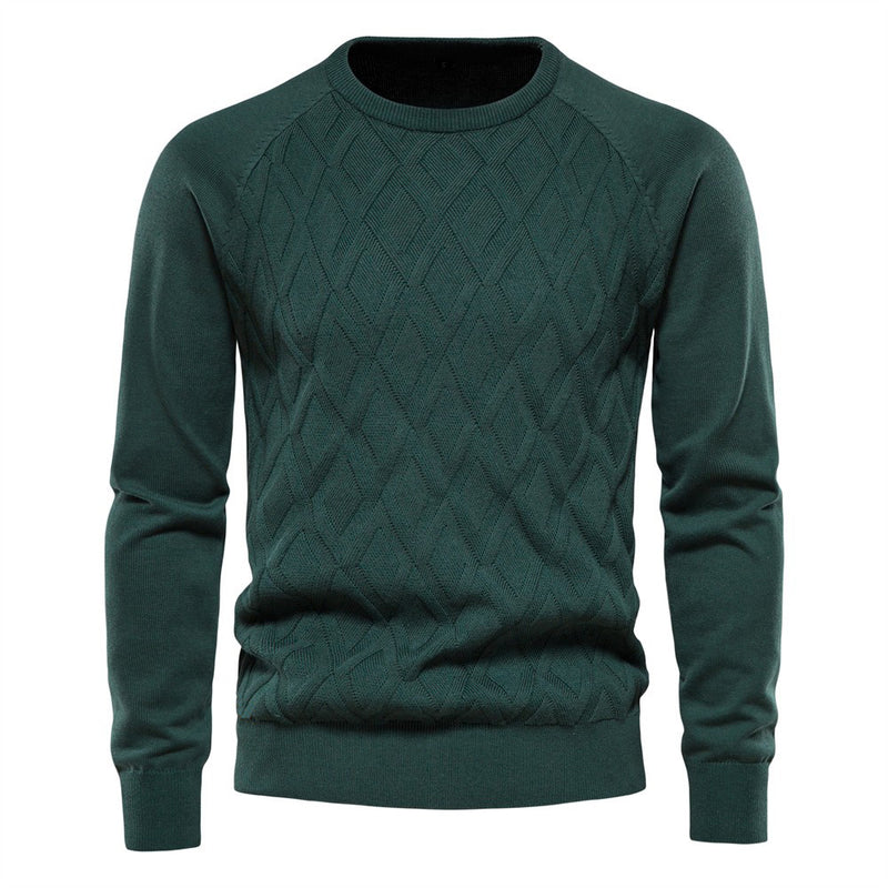 Crewneck Diamond-Knit Sweater