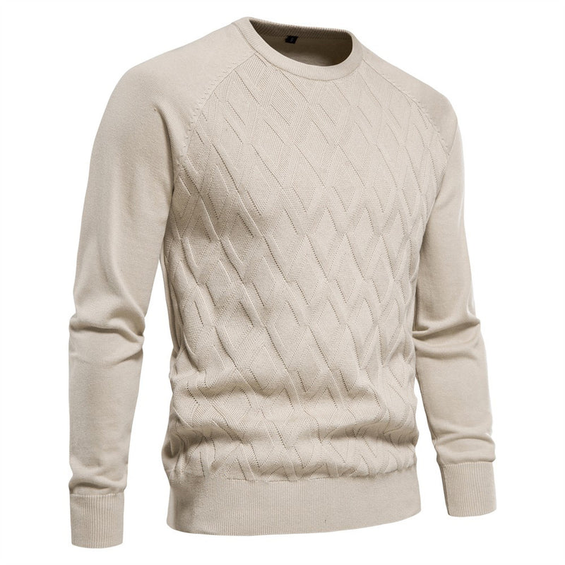 Crewneck Diamond-Knit Sweater