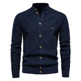 Mock-Neck Button-Up w/Logo Sweater