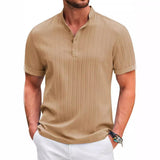 Striped Ribbed Short-Sleeve Polo