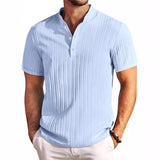 Striped Ribbed Short-Sleeve Polo