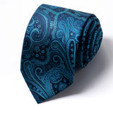 Men's Necktie // Midnight Teal Paisley