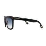 Tom Ford // Unisex FT0513/S 01W Square Sunglasses // Black + Blue Gradient Lenses