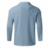 Quarter-Zip Long-Sleeve Ribbed Polo
