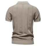 Vertical Asymmetric Striped Short-Sleeve Polo
