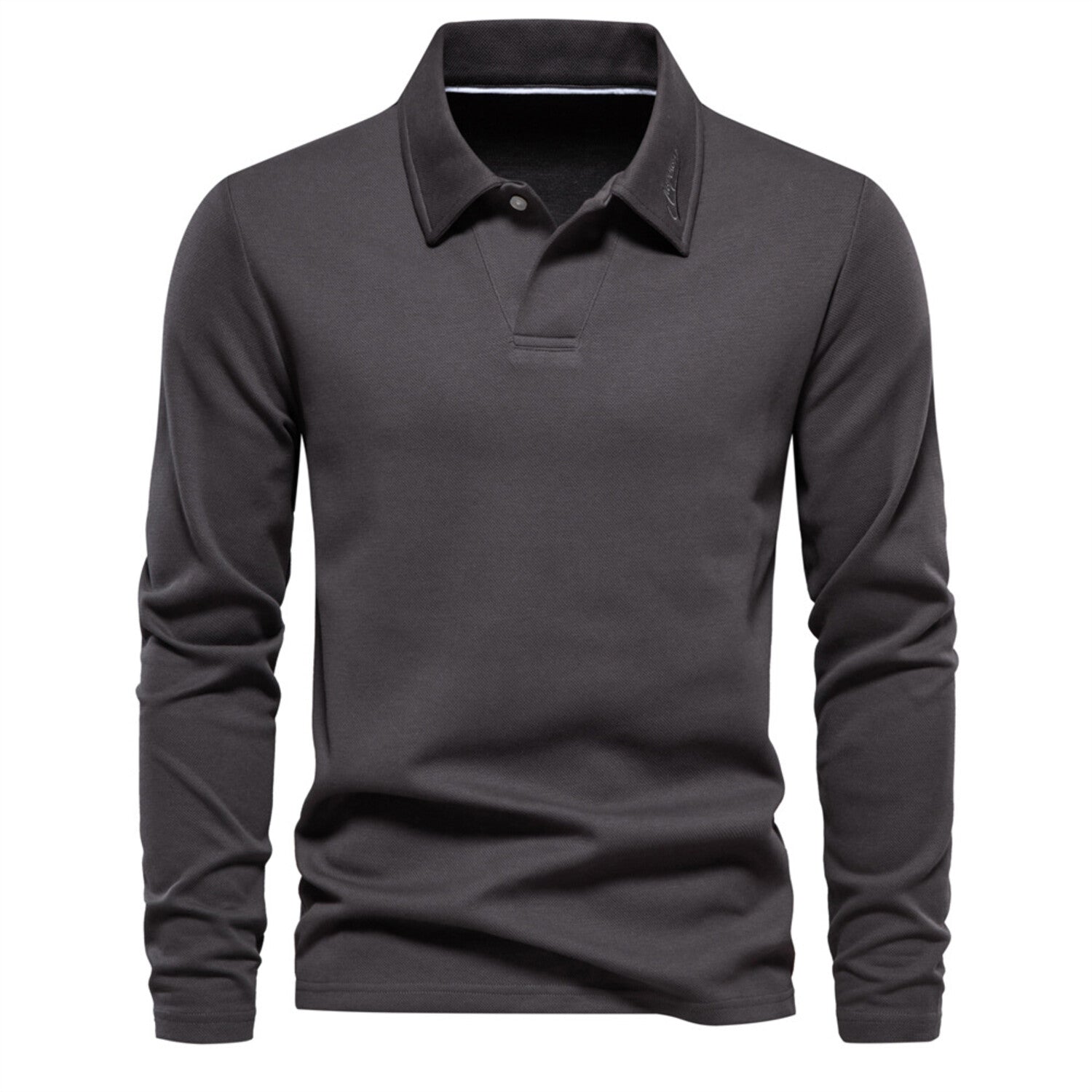 Solid Long-Sleeve Polo