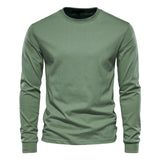 Solid Crewneck Long-Sleeve T-Shirt