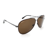 Men's // Ferragamo SF131S 067 Aviator Sunglasses // Dark Gunmetal Brown + Brown