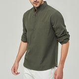 Pop-over Mandarin Collar T-shirt