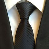 Formal Men's Necktie // Solid Black Textured