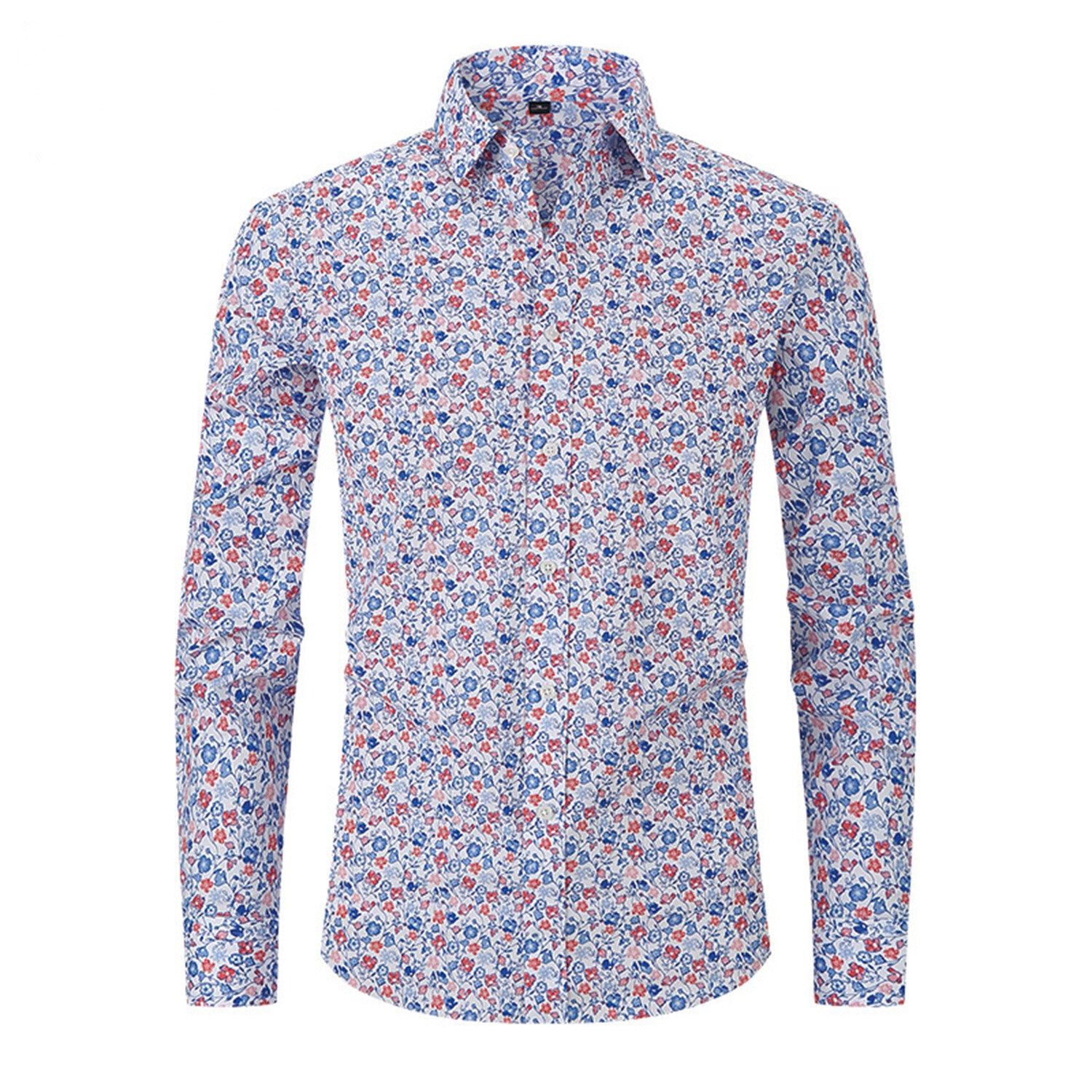 Printed Flowers Long-Sleeve Button-Up