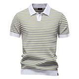Horizontal Striped Short-Sleeve Polo
