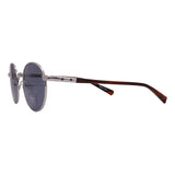 Shinola // Men's Round SH2301S 045 Sunglasses // Silver Brown + Blue Lenses