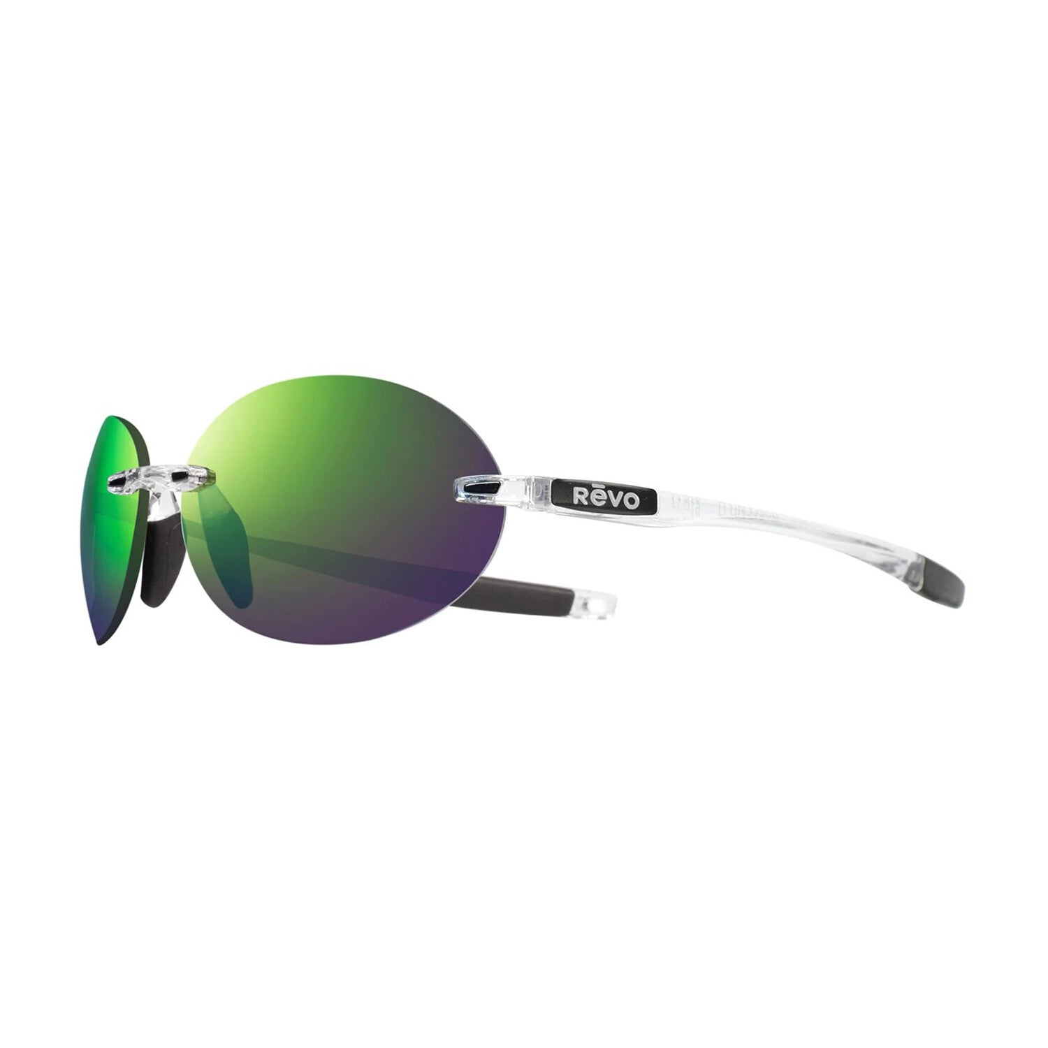 Revo Men's Descend Oval Rimless Sunglasses // Crystal + Evergreen