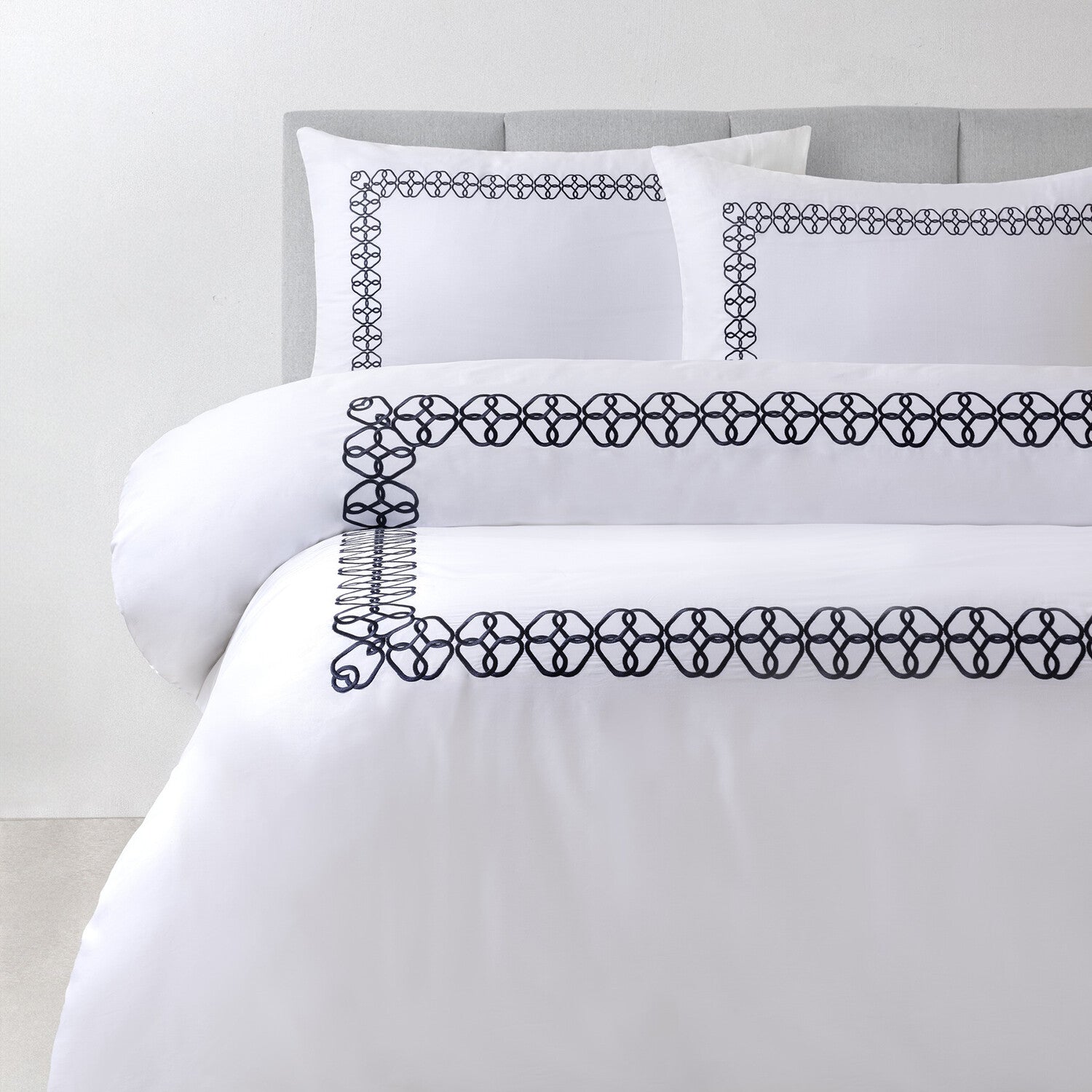 Engaged Embroidery Duvet Cover // Navy