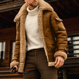 Utility Faux Plushed Leather Jacket