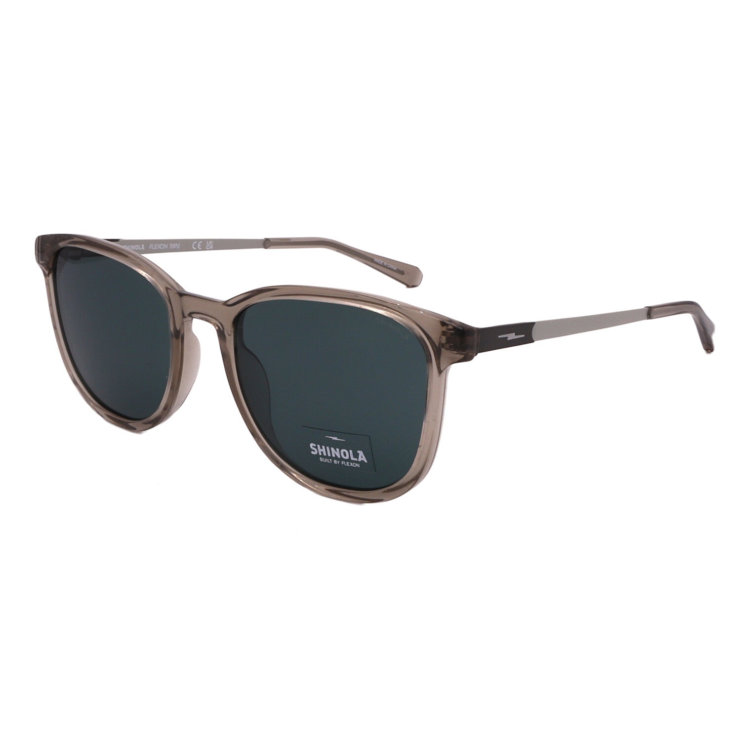 Shinola // Men's // SH3701S 278 Square Sunglasses // Translucent Grey + Green Lenses