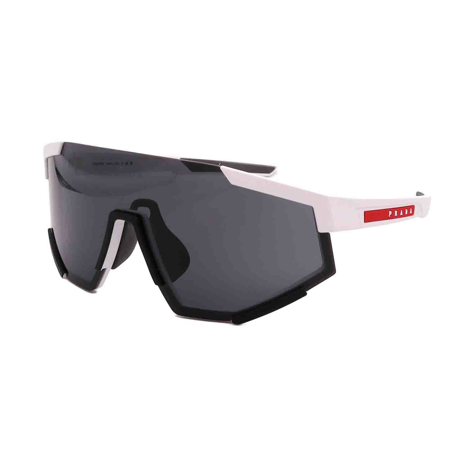 Men's // Prada Sport PS04WSF TWK06F Aviator Sunglasses // White Rubber + Dark Grey Lenses