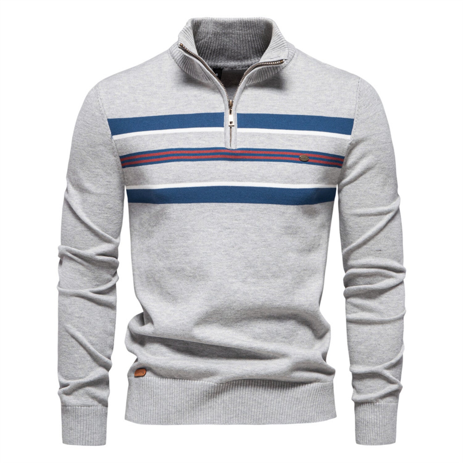 Striped Zip-Up Pullover