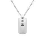 Duxot Accelero Stainless Steel + Meteorite Dog Tag Necklace // 25.6"
