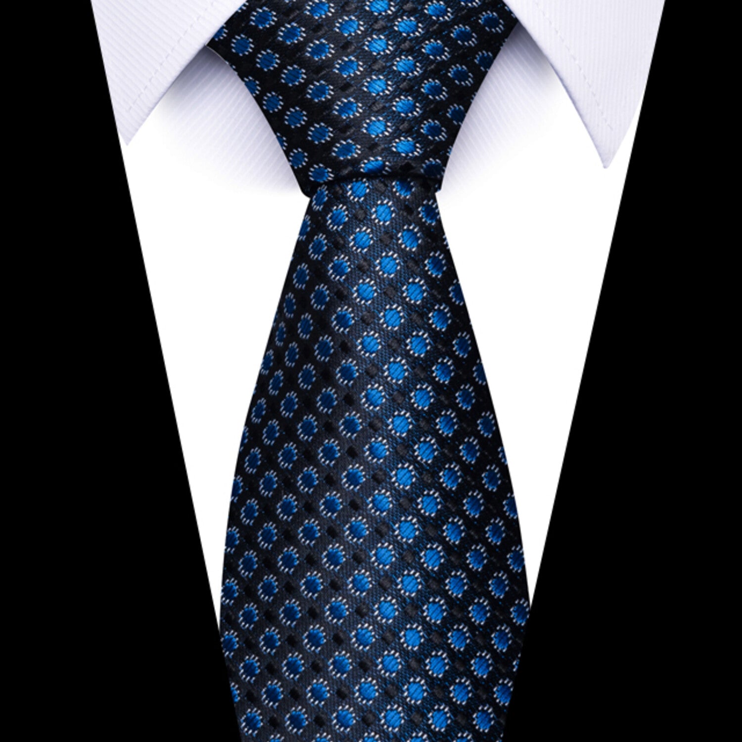 Formal Men's Necktie // Royal Dot Matrix Blue