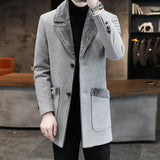 Faux Fur Lapel Chesterfield Coat