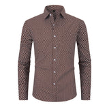 Printed Pattern Long-Sleeve Button-Up